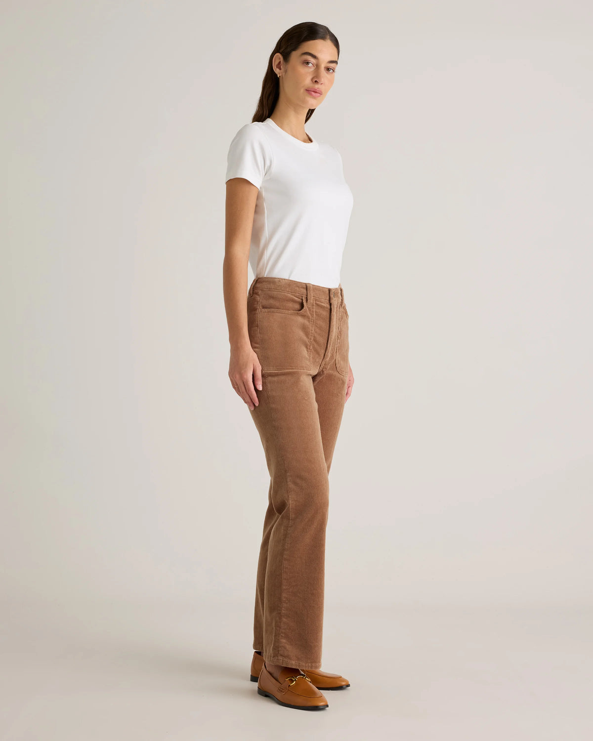 Organic Stretch Corduroy Flare Pants - 0 / Black