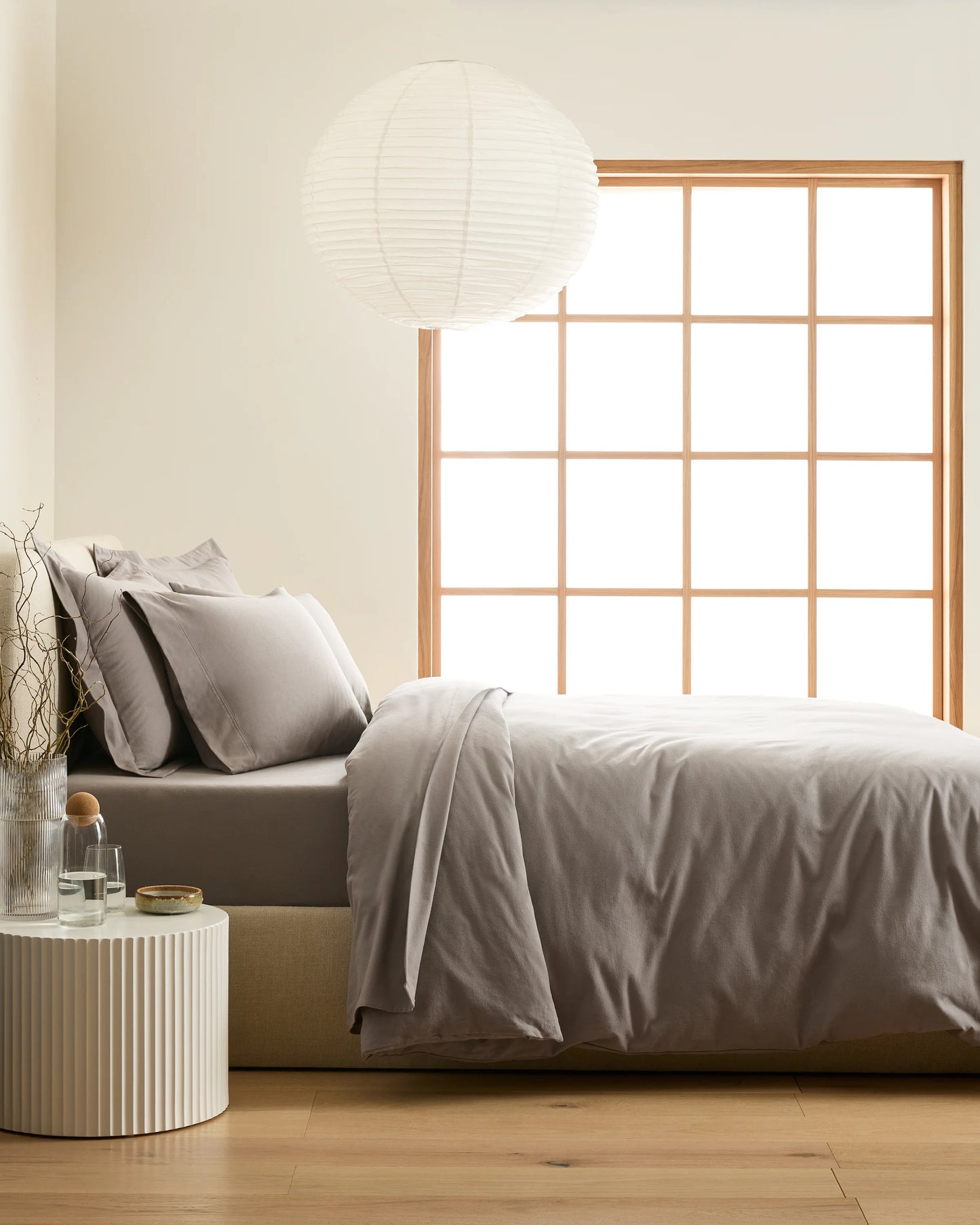 Luxury Organic Flannel Duvet Cover - Twin / Grey