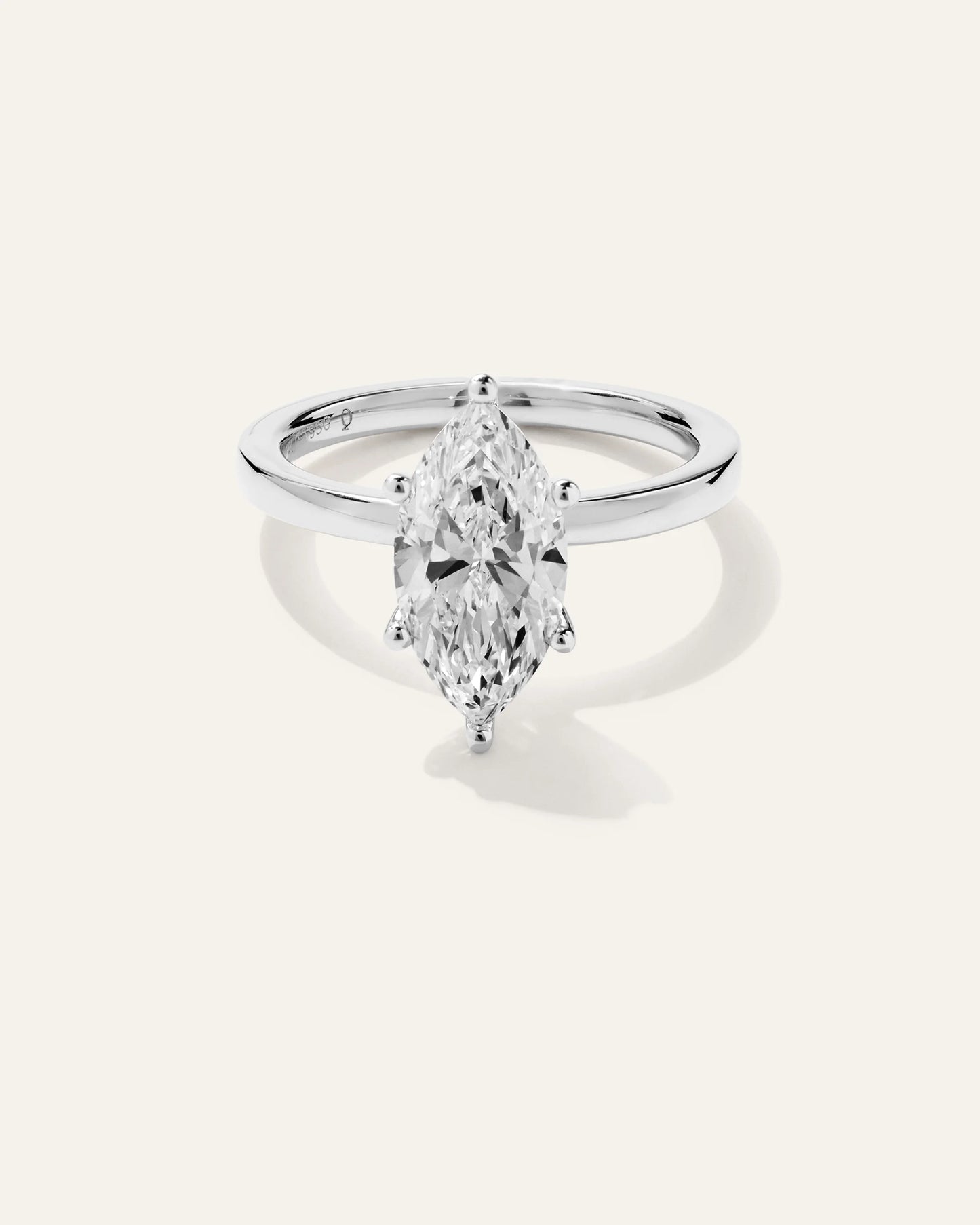 Lab Grown Diamond Marquise Comfort Fit Engagement Ring - 2.5ct - 4 / Yellow Gold