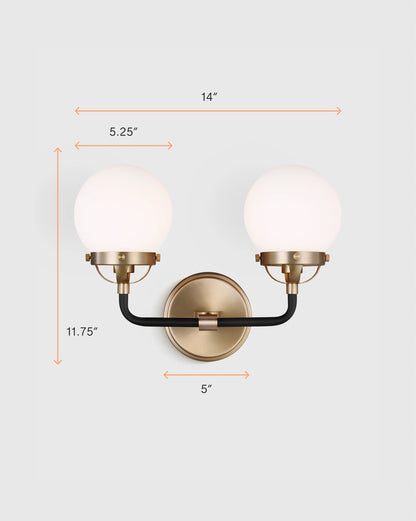 Double Globe Steel Sconce - One Size / Black