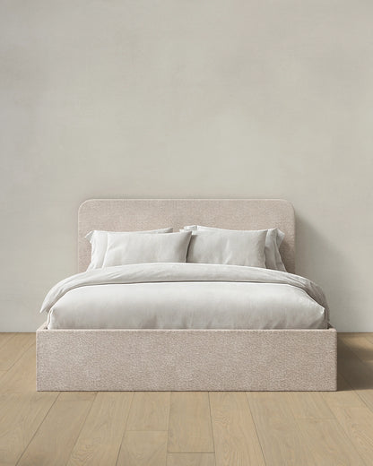 Plush Boucle Curved Bed - Full / Ivory