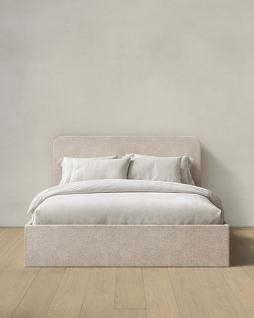 Plush Boucle Curved Bed - Full / Ivory