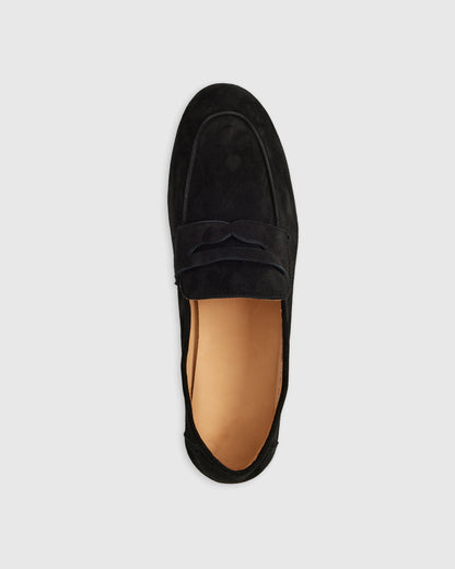 Italian Suede Penny Loafer - 5 / Almond