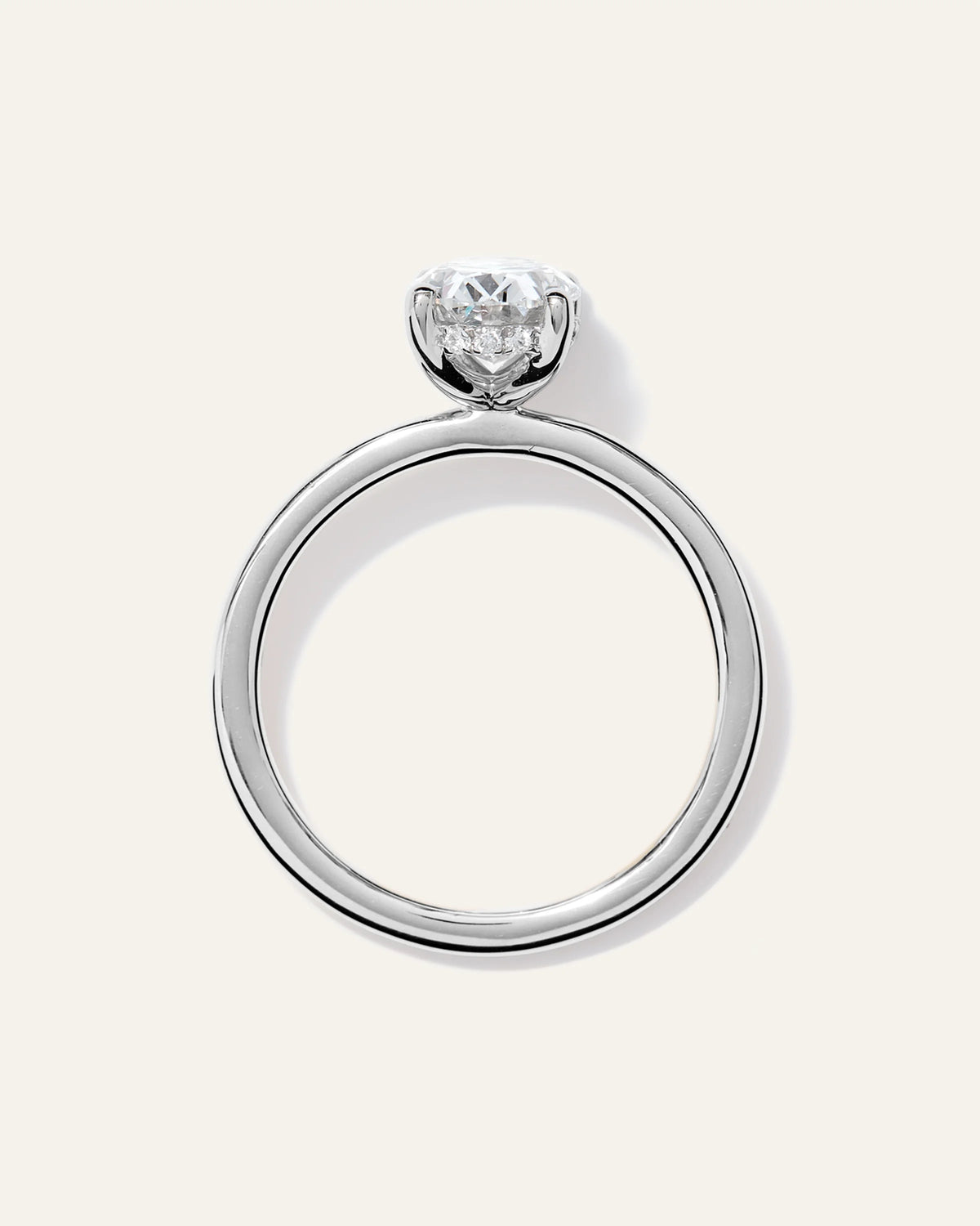Lab Grown Diamond Oval Petite Hidden Halo Engagement Ring - 1.5ct - 4 / Yellow Gold
