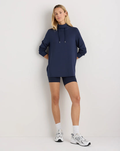 SuperSoft Fleece Mock Neck Pullover - XS / Navy