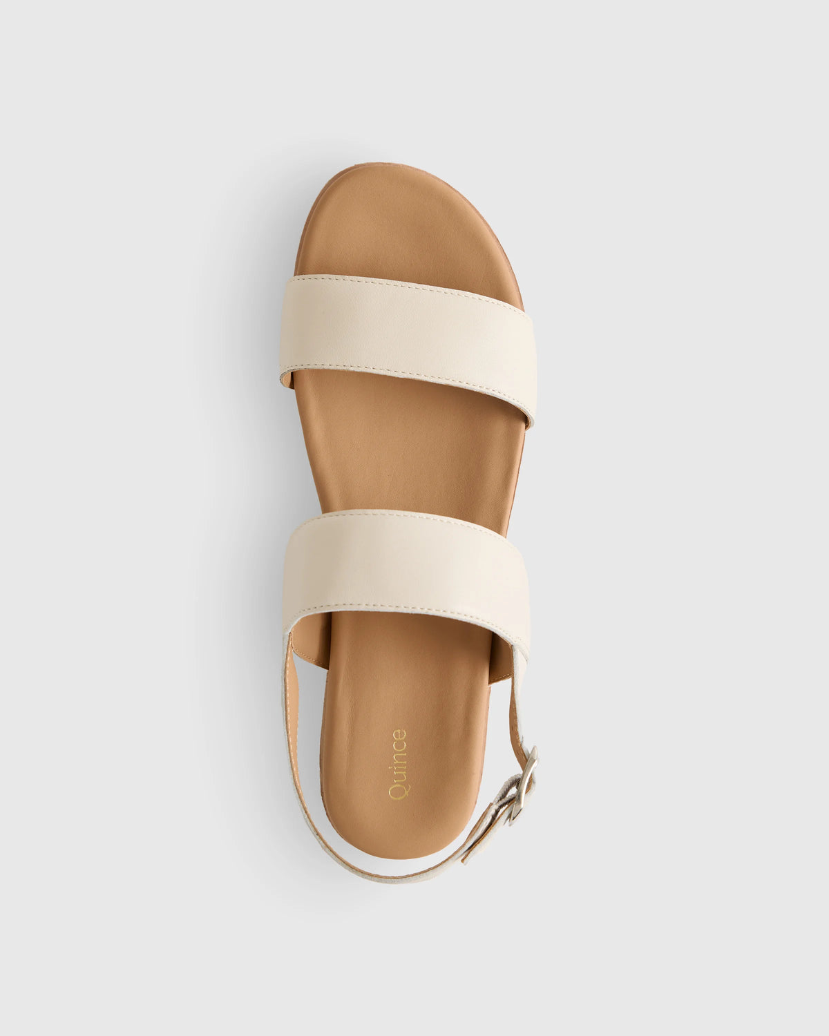 Italian Leather Platform Sandal - 5 / Bone