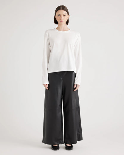 Cotton Modal Relaxed Long Sleeve Tee - XS / Black