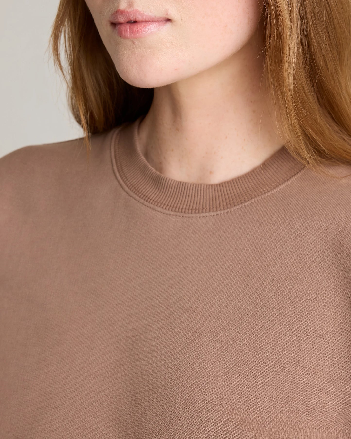 Organic Heavyweight Fleece Crew - XS / Taupe