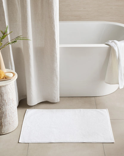 Ribbed Quick Dry Bath Mat (Set of 2) - One Size / White