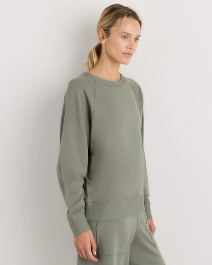 SuperSoft Fleece Crew - XS / Smoked Thyme Green