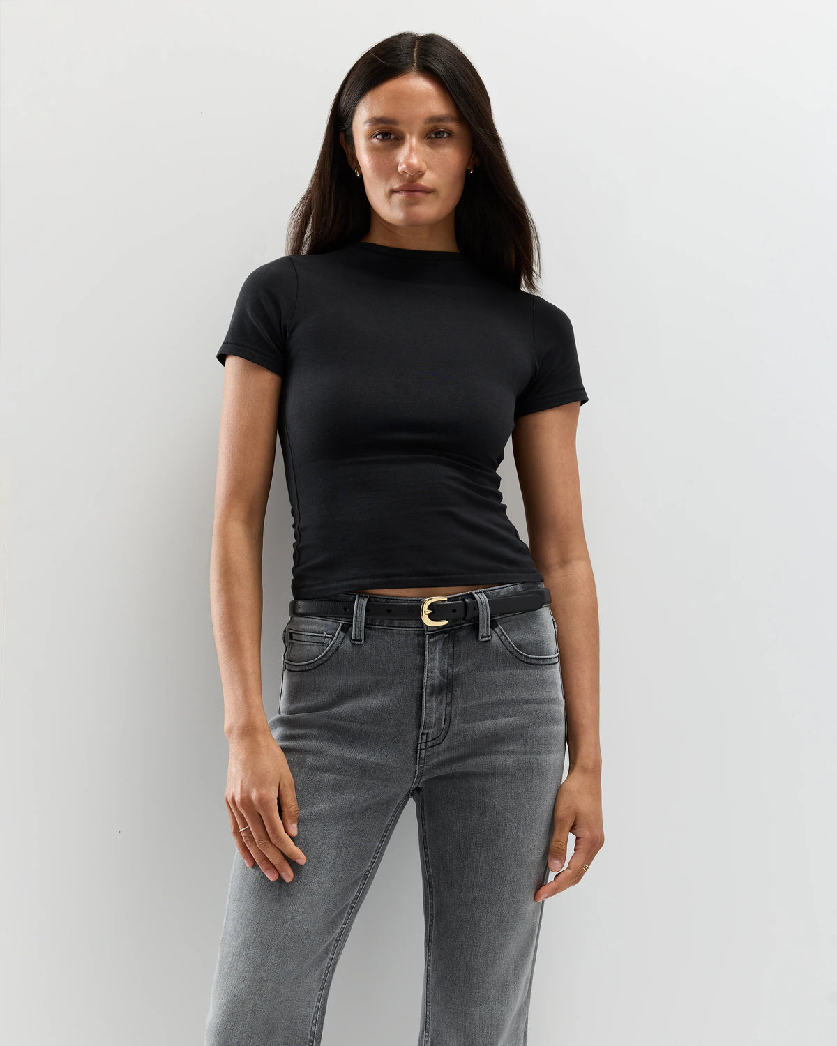 Luna Stretch Slim Straight Jeans - 24 / Black