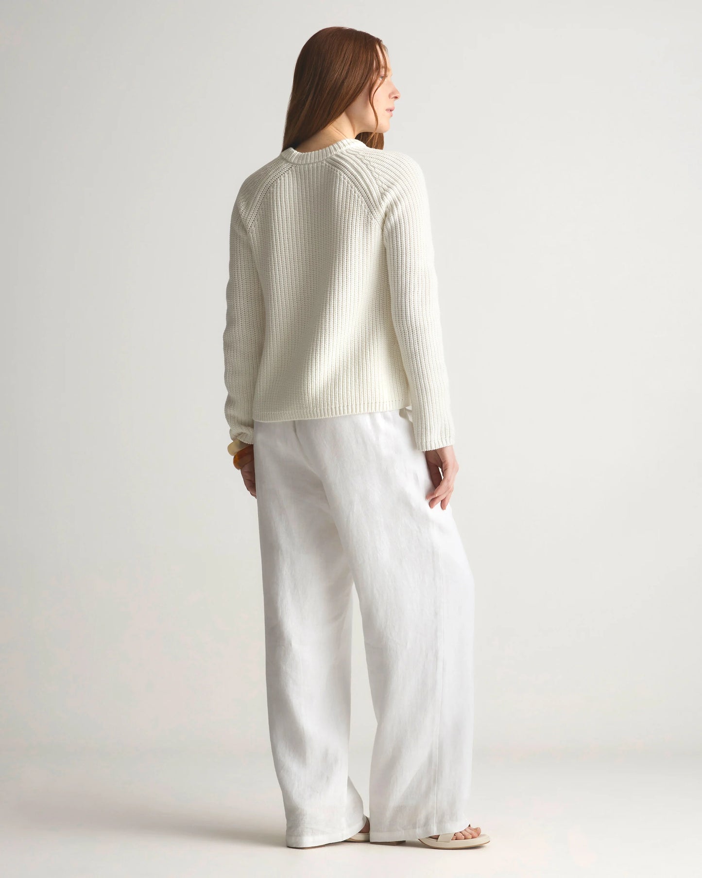100% Organic Cotton Fisherman Crew Sweater - XS / Sapphire Blue