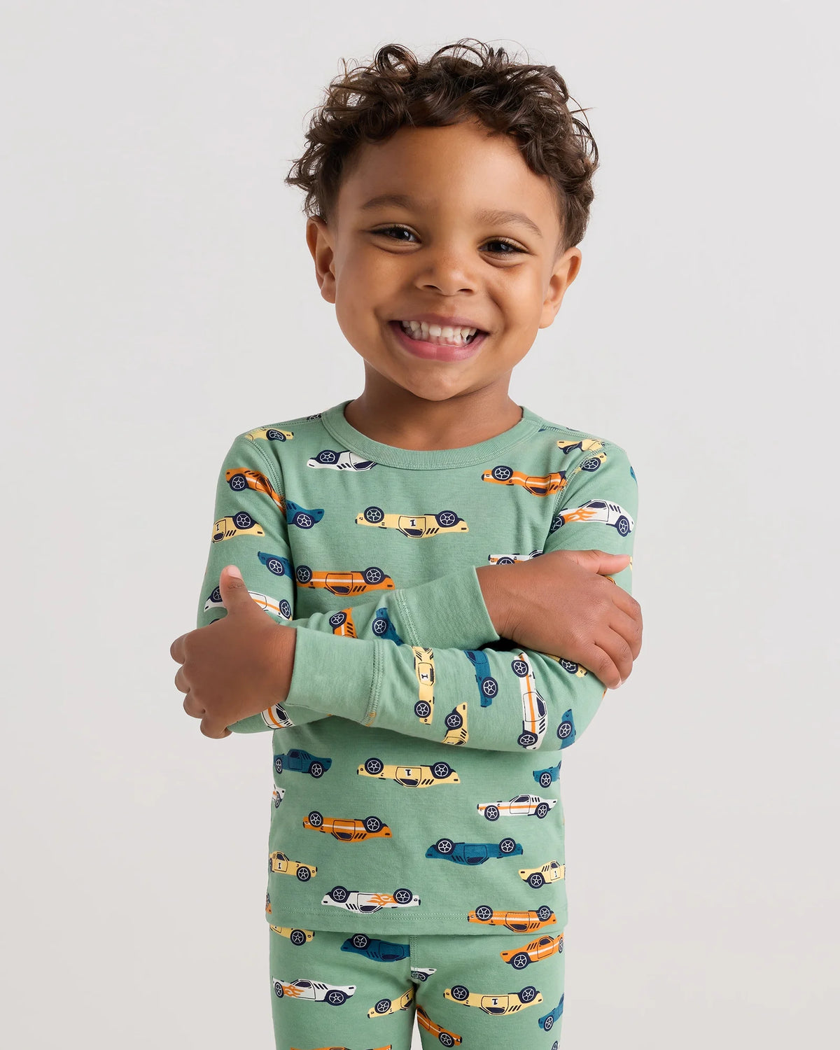 100% Organic Cotton Long Sleeve and Pant Pajama Set - 2T / Navy Stripe