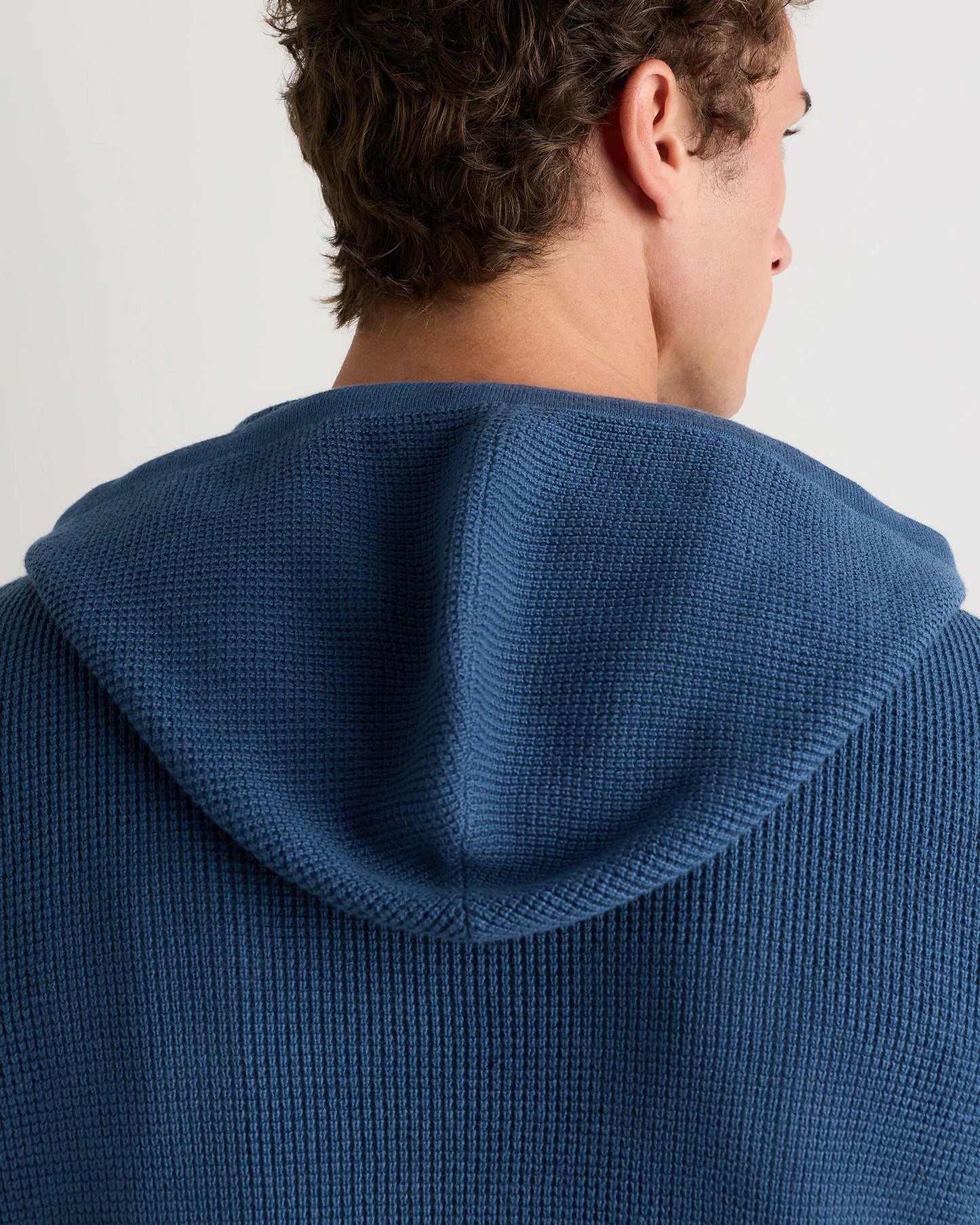 Organic Cotton Cashmere Waffle Hoodie - S / Bayberry Olive