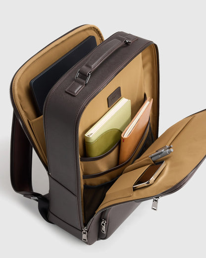Italian Saffiano Laptop Backpack - One Size / Hickory