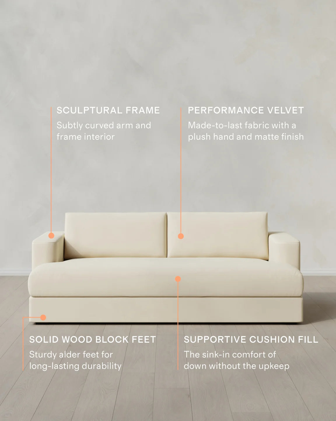 Sierra Curved Arm Sofa in Performance Velvet - 7ft / Sable
