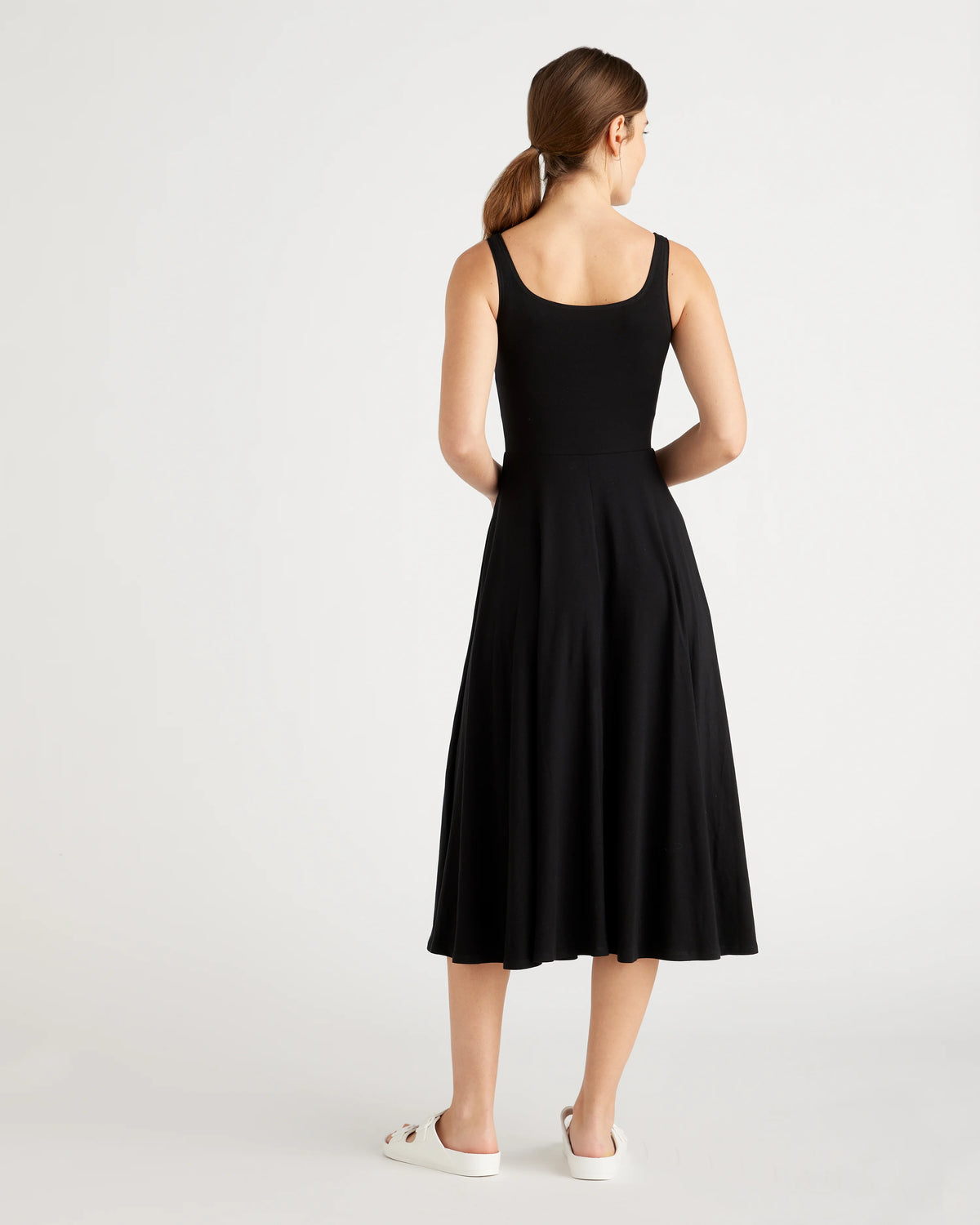 Tencel Jersey Fit & Flare Dress - XS / Dark Olive