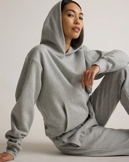 Organic Heavyweight Fleece Boyfriend Hoodie - XS / Heather Grey