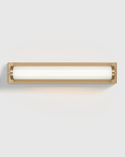 Ribbed Steel LED Vanity Sconce - 22" / Brass