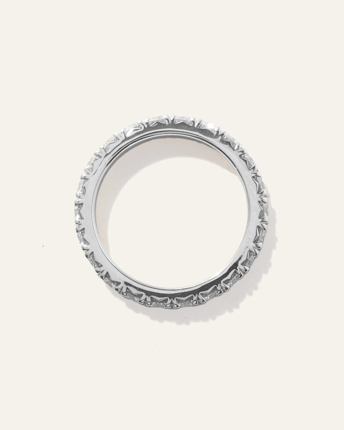 14K Gold Lab Grown Diamond French Pave Eternity Band - 5 / Yellow Gold