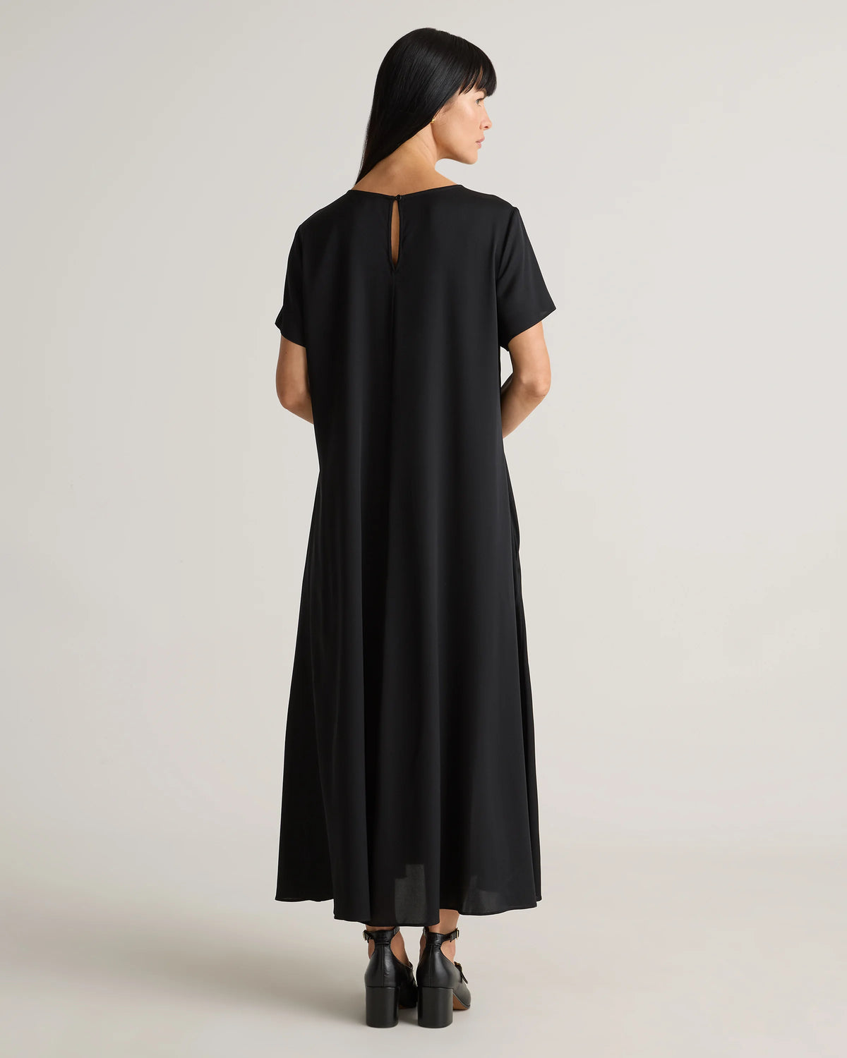 Washable Stretch Silk Voluminous Maxi Dress - XS / Moonstone Blue