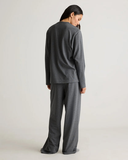 Dream Lounge Oversized Long Sleeve Pajama Set - XS / Light Heather Grey