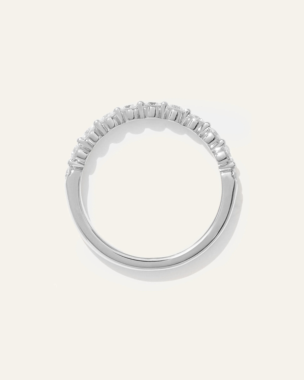 Lab Grown Diamond Single Shared Prong Halfway Band - 4 / Yellow Gold
