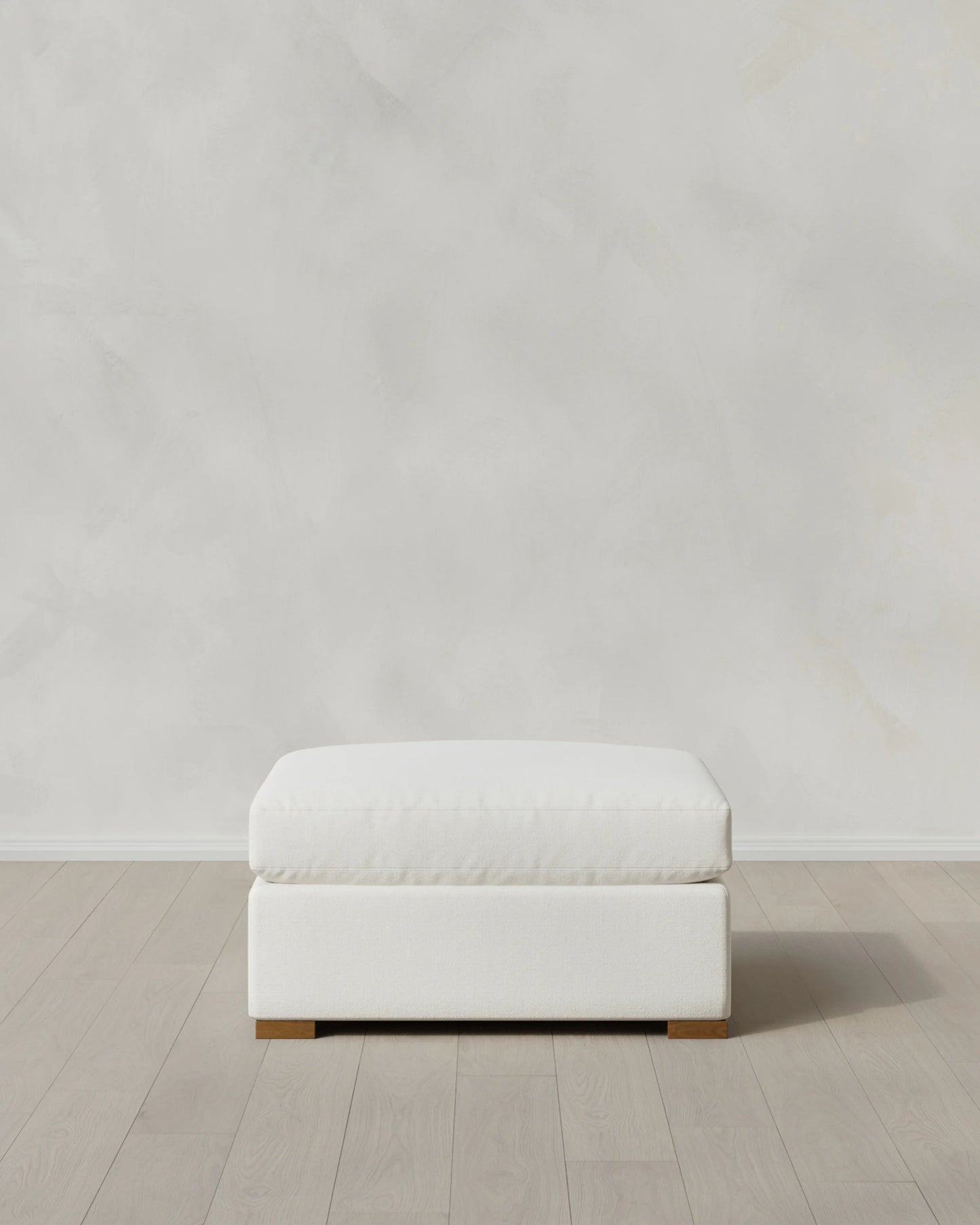 Hollis Slope Arm Ottoman in Performance Chenille Linen Blend - 37" / Snow