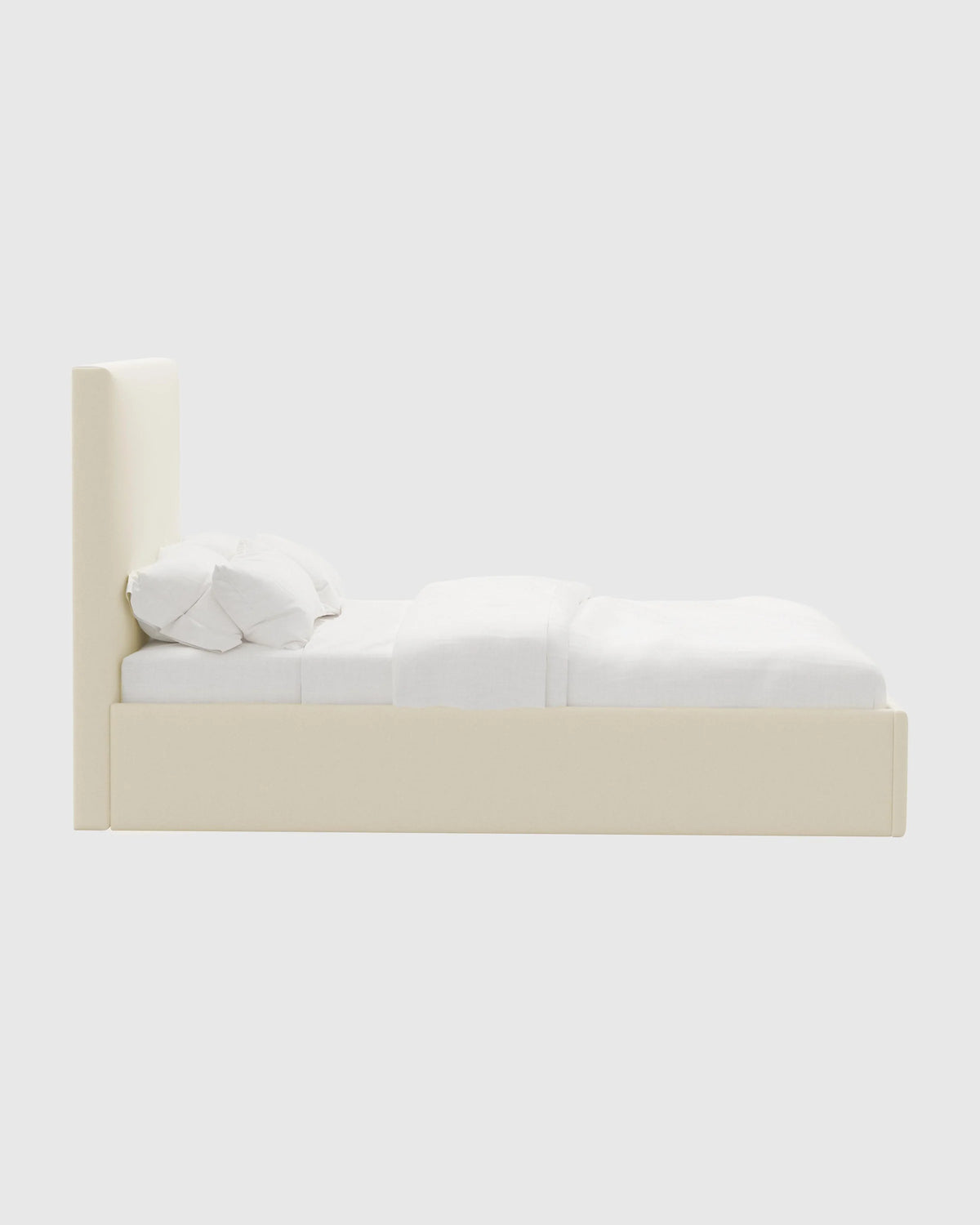 Square Bed in Performance Linen - Full / Ivory