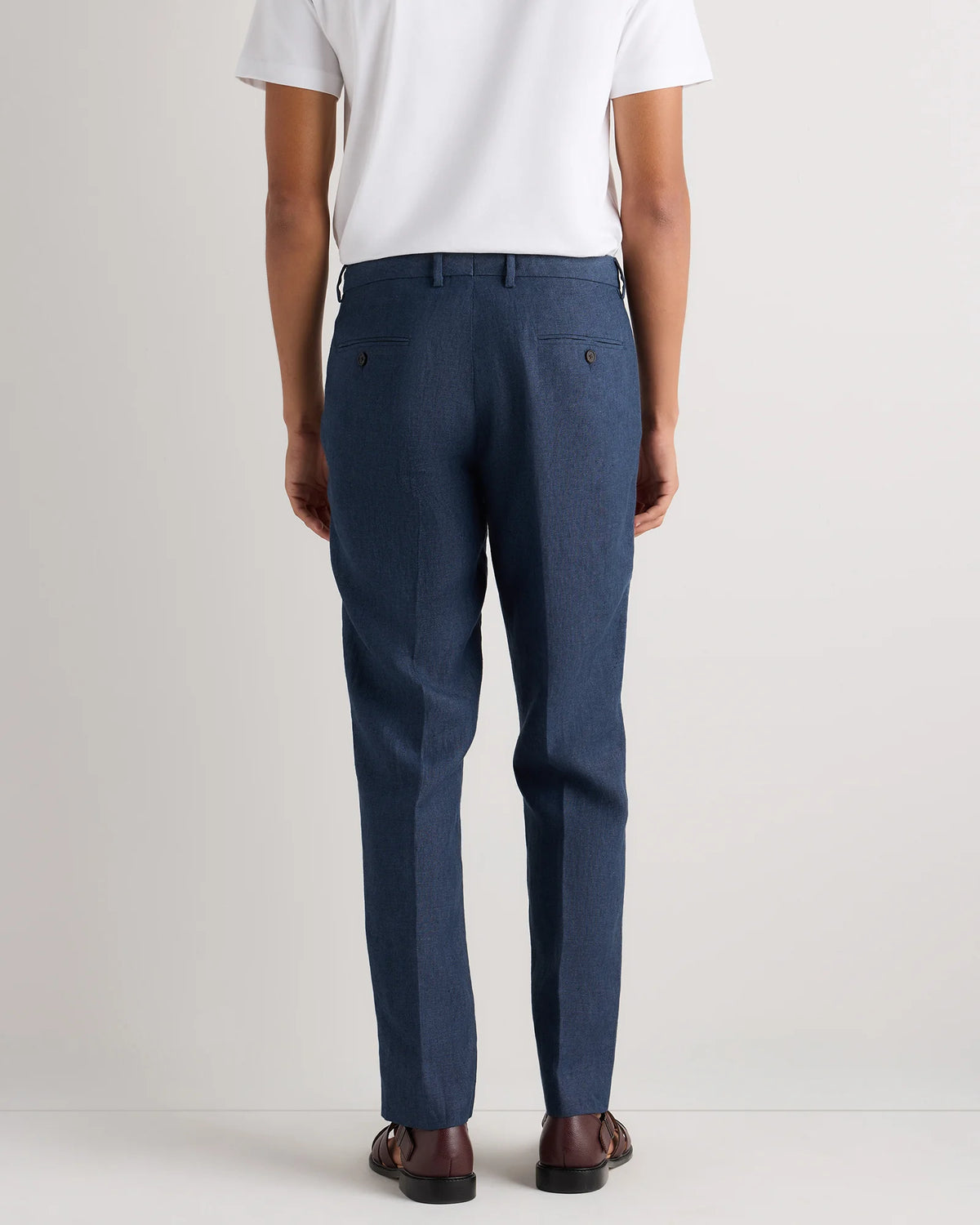 100% European Linen Tailored Dress Pants - 30X30 / Washed Navy