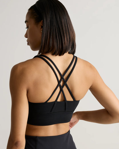Power-Up Long Line Strappy Sports Bra - XS / Classic White
