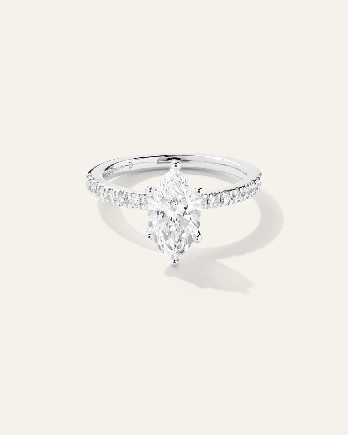 Lab Grown Diamond Marquise Petite Pave Engagement Ring - 1.5ct - 4 / Yellow Gold