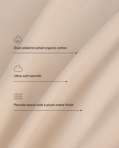 Organic Brushed Cotton Duvet Cover - Twin / Toffee
