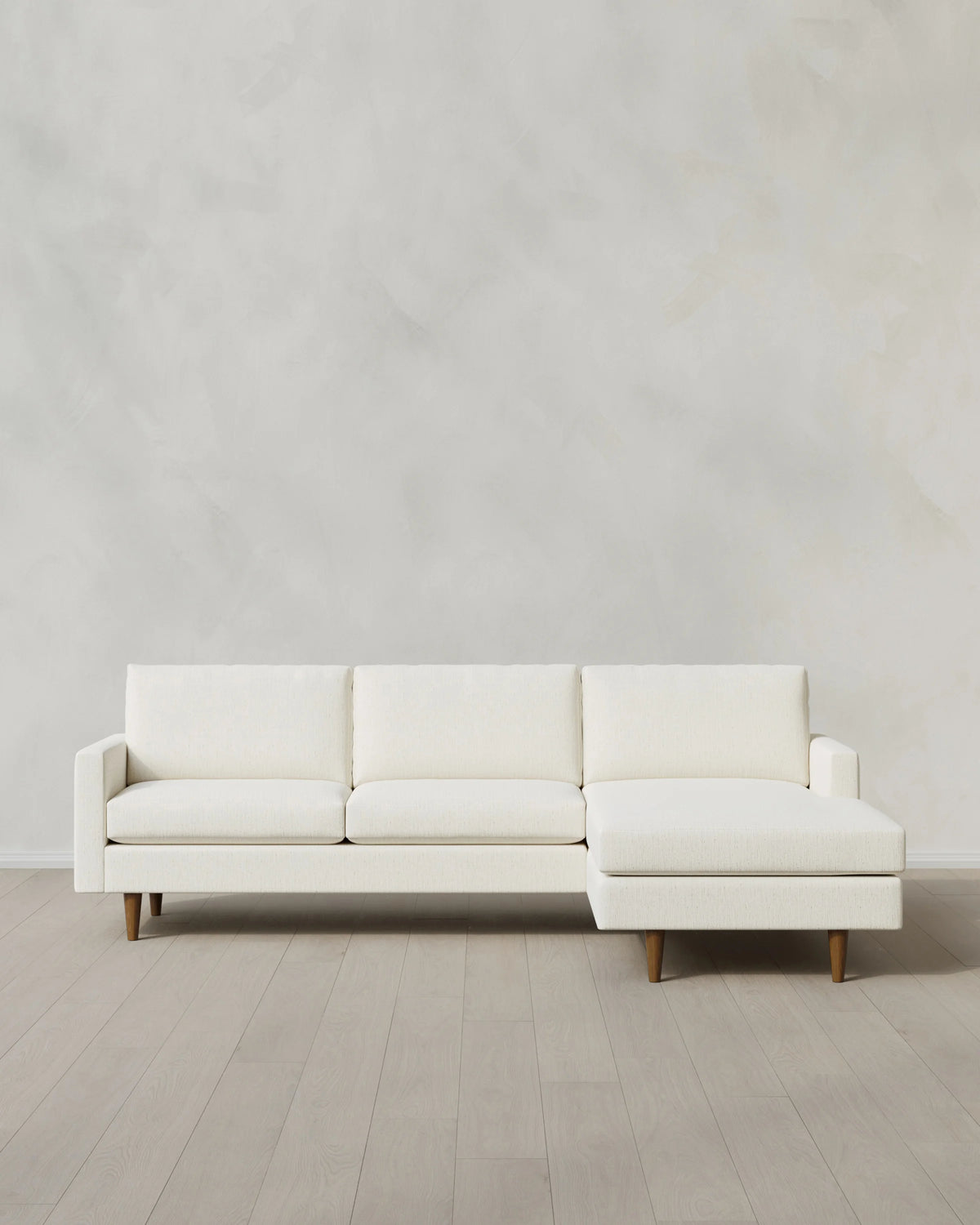 Atlas Midcentury Chaise Sectional in Performance Chenille Linen Blend - 106" Right Arm / Sorrell