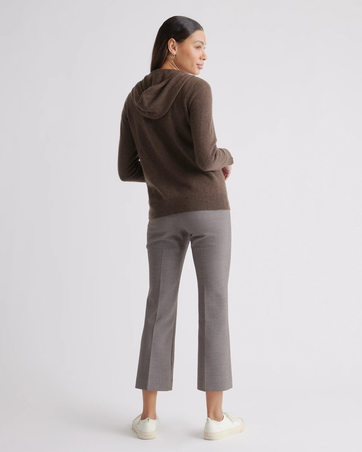 Mongolian Spring Cashmere Full-Zip Hoodie - XS / Brown
