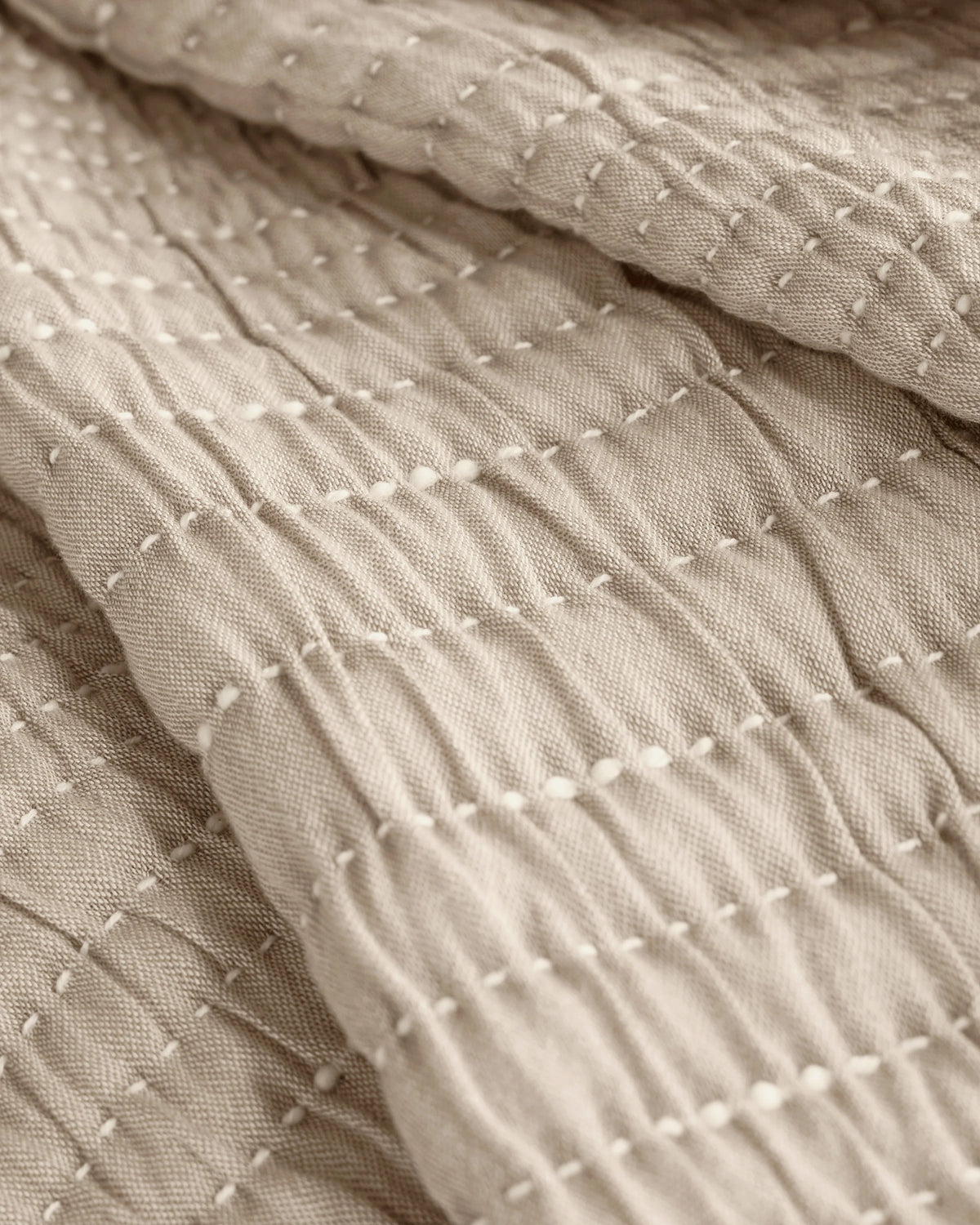 Organic Cotton Channel Stitch Coverlet Set - Twin / Coral Pink