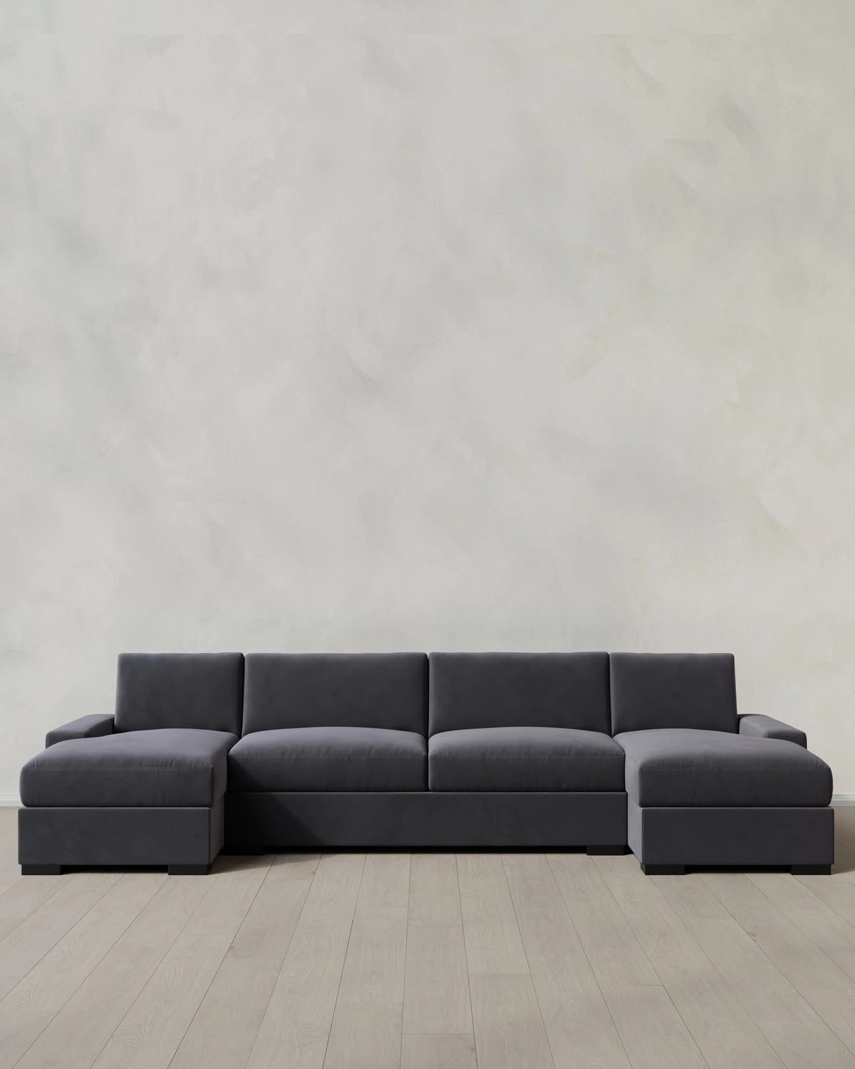 Stillman U Sectional in Performance Velvet - One Size / Java