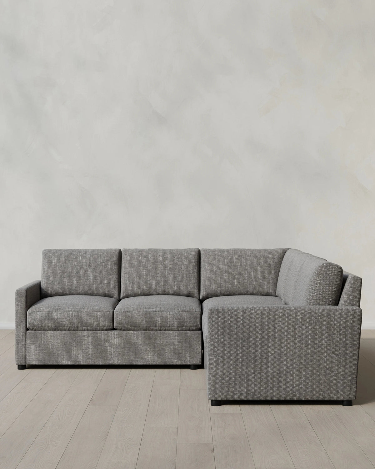 Brennan L Sectional in Performance Chenille Linen Blend - 99x99 / Snow