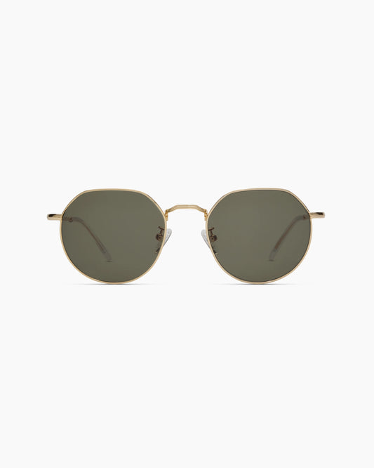 Maui Polarized Stainless Steel Sunglasses - One Size / Gold with Green lens