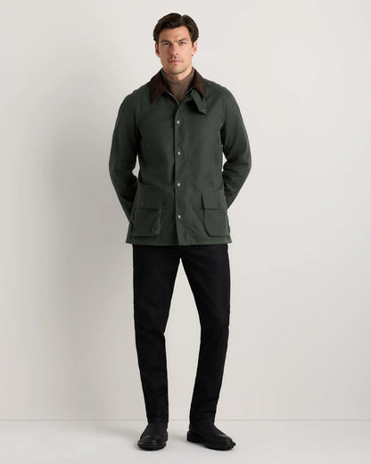 Organic Waxed Cotton Barn Jacket - S / Rustic Olive
