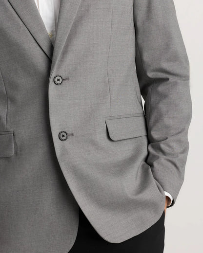 Stretch Wool Blazer - S / Grey Melange