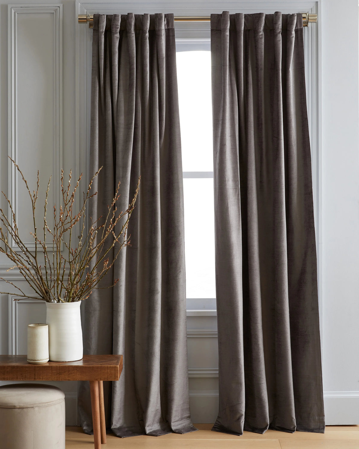 Luster Velvet Curtain - Single Panel - 48x84 / Champagne