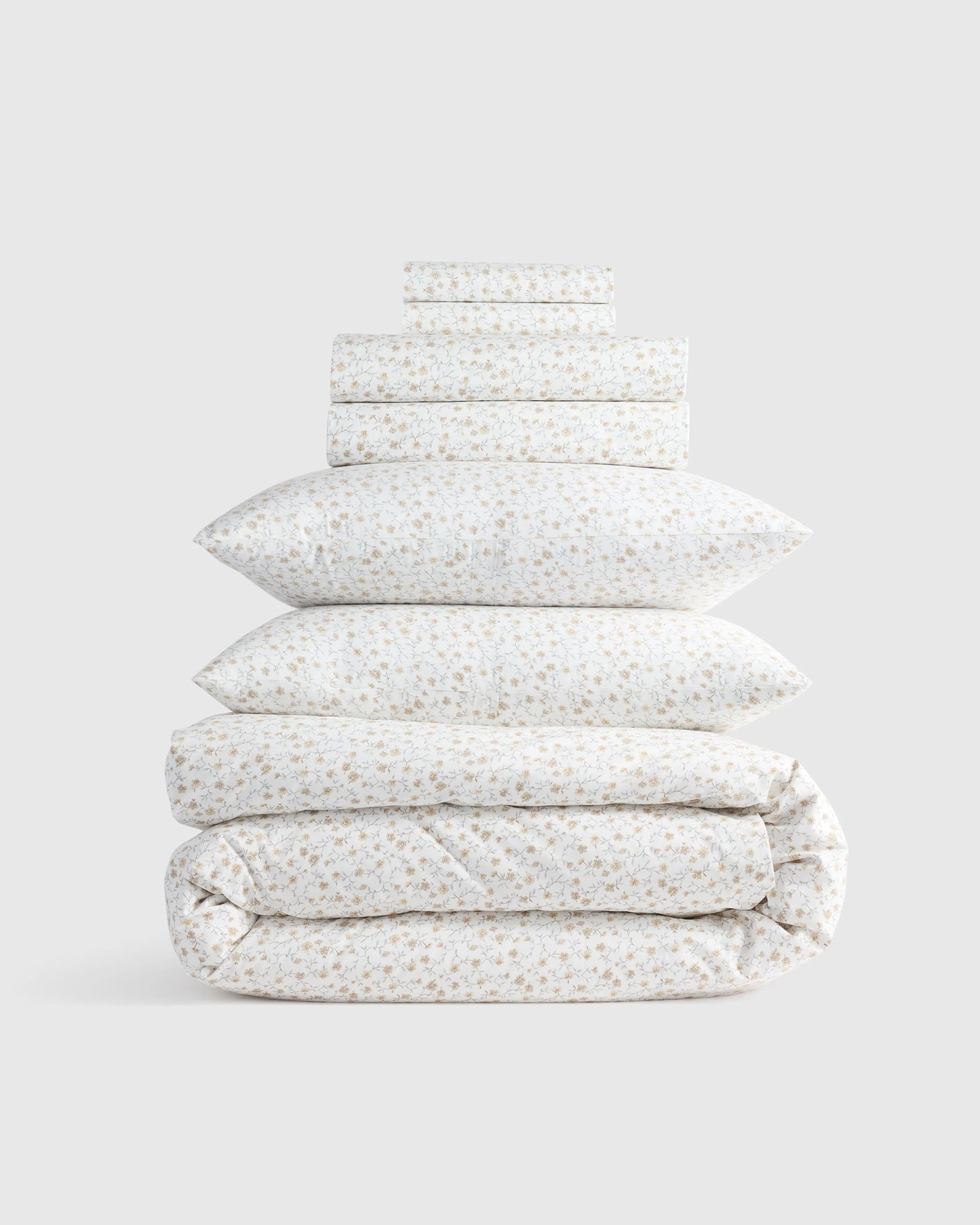 Organic Crisp Percale Deluxe Bedding Bundle - Twin / White