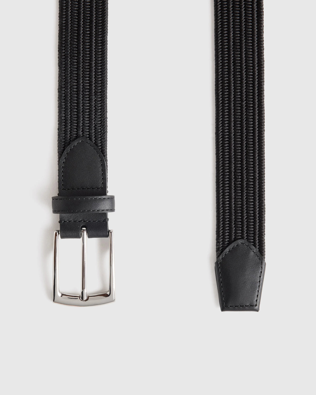 James Woven Stretch Belt - 30 / Black