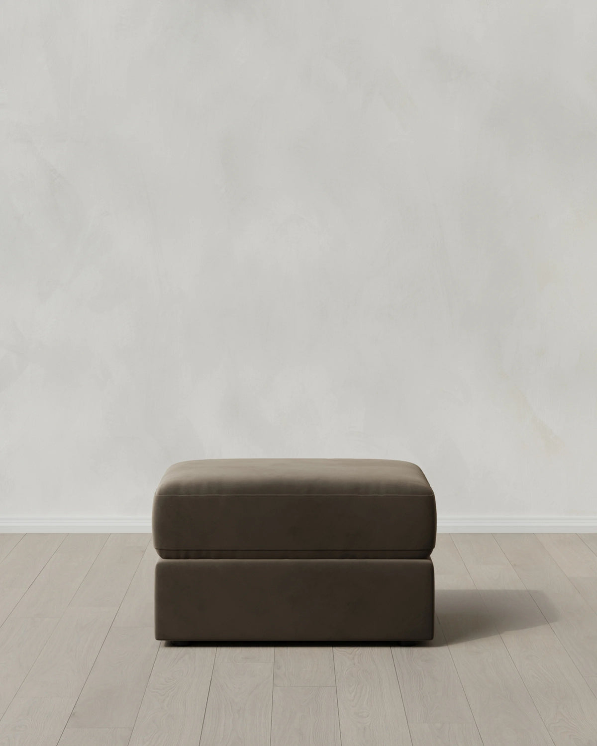 Ashford Deep Seat Ottoman in Performance Velvet - One Size / Ivory