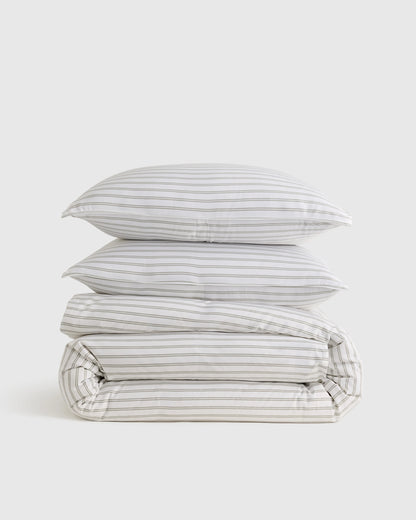 Bamboo Stripe Duvet Cover Set - Twin / Double Stripe Espresso