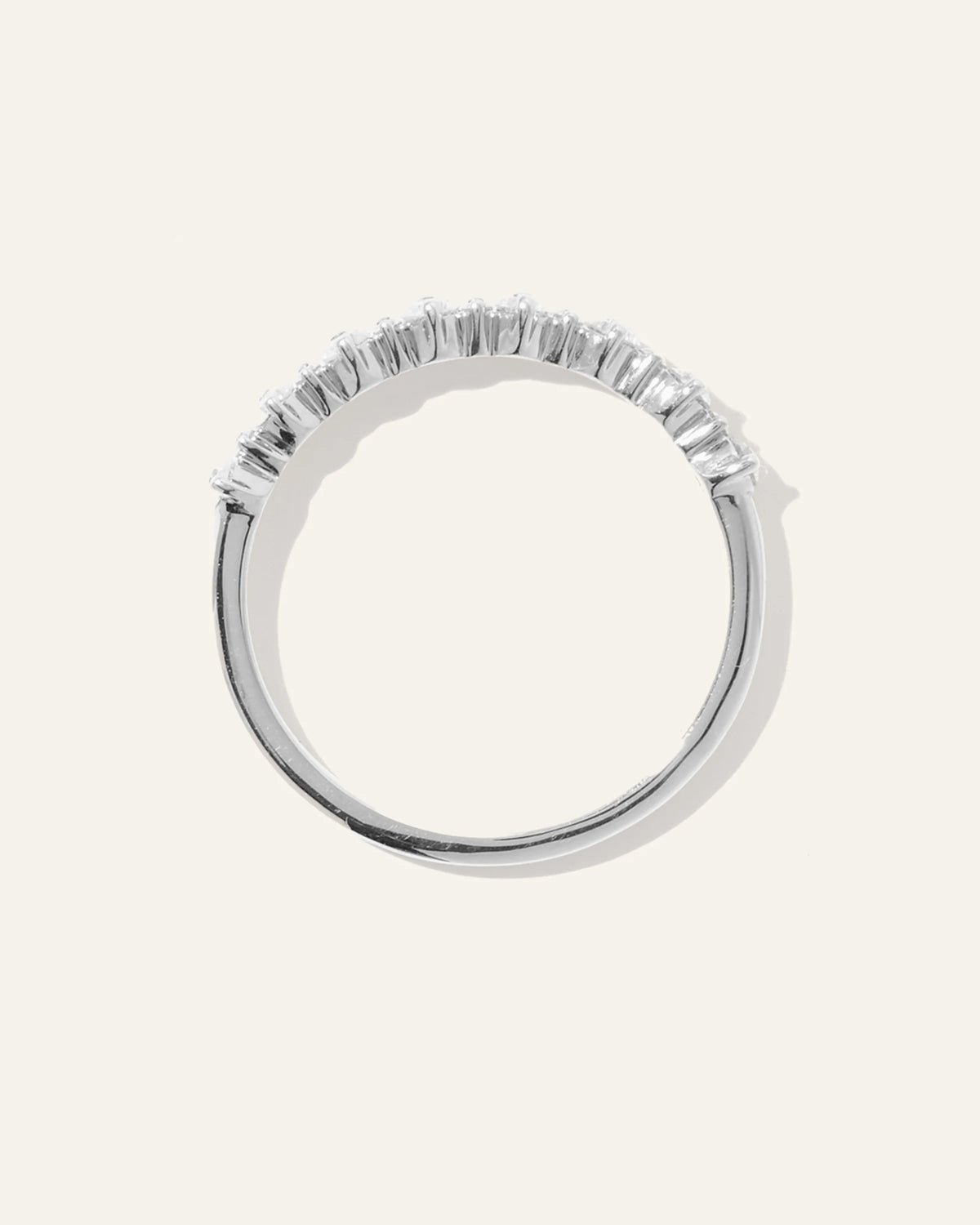 14K Gold Natural Diamond Alternating Round Band - 4 / Yellow Gold