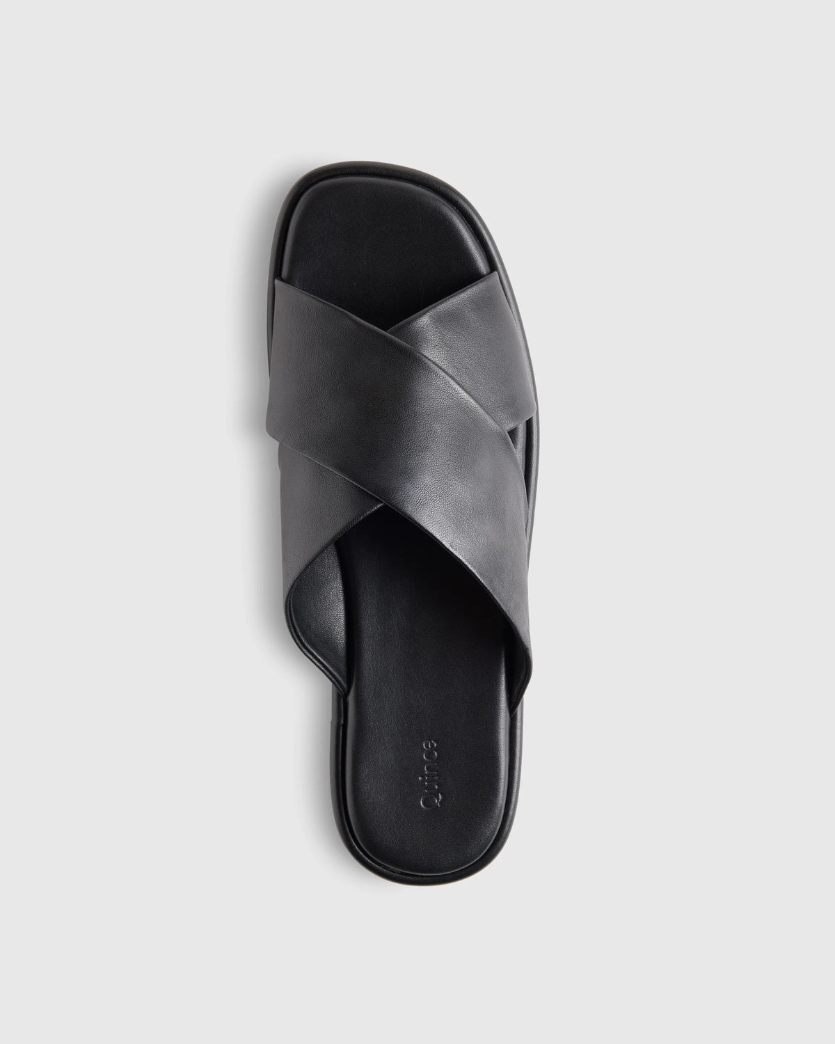 Italian Leather Crossover Slide - 5 / Cognac