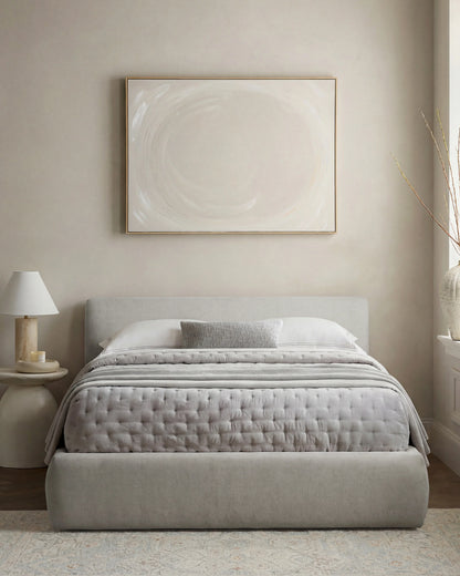 Plush Low Profile Platform Bed - Queen / Ivory