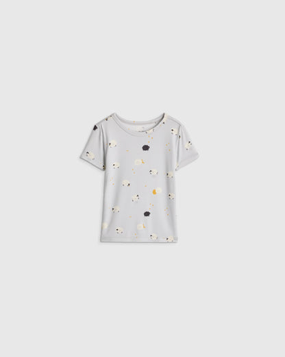 Bamboo Short Sleeve and Shorts Pajama Set - 12-18M / Lavender Hearts